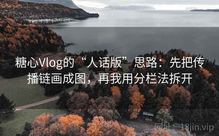 糖心Vlog的“人话版”思路：先把传播链画成图，再我用分栏法拆开